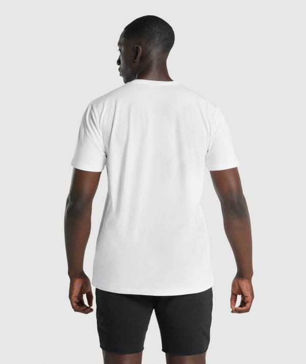 Panske Tricka Gymshark Block Infill Biele | WR9530271